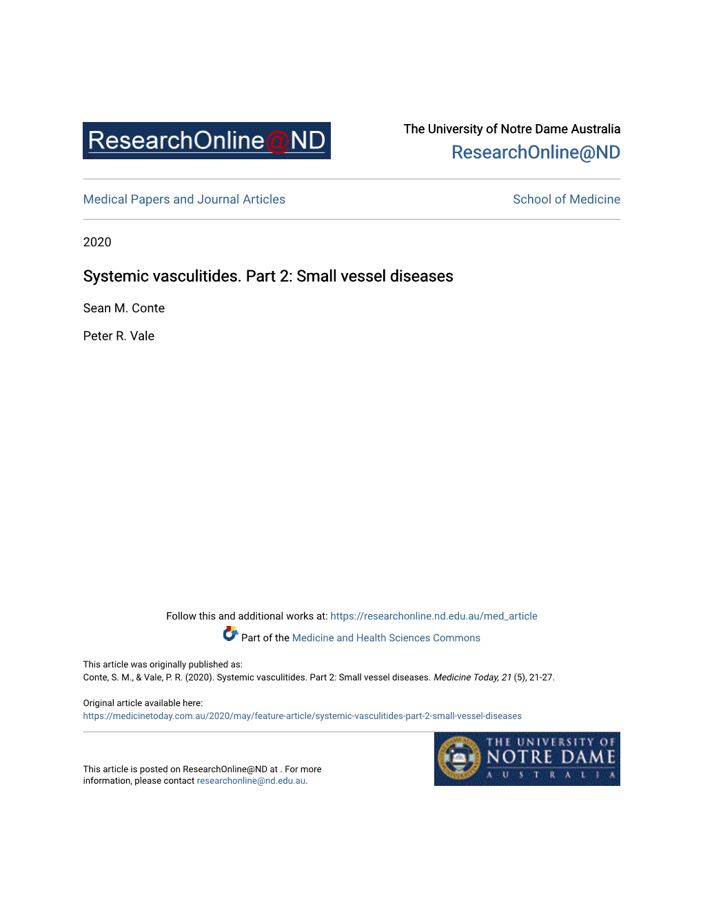 Small Vessel Diseases