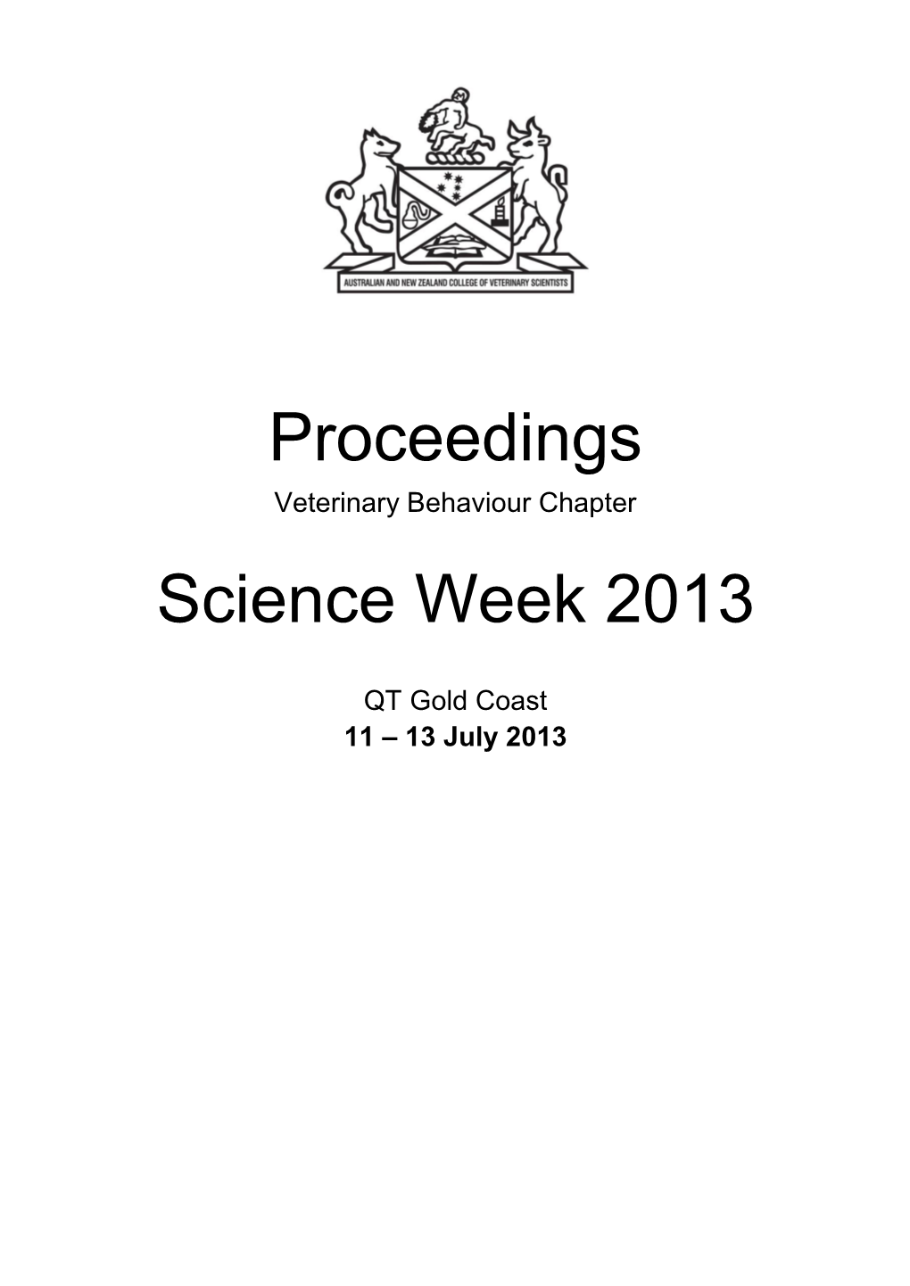 Proceedings Science Week 2013