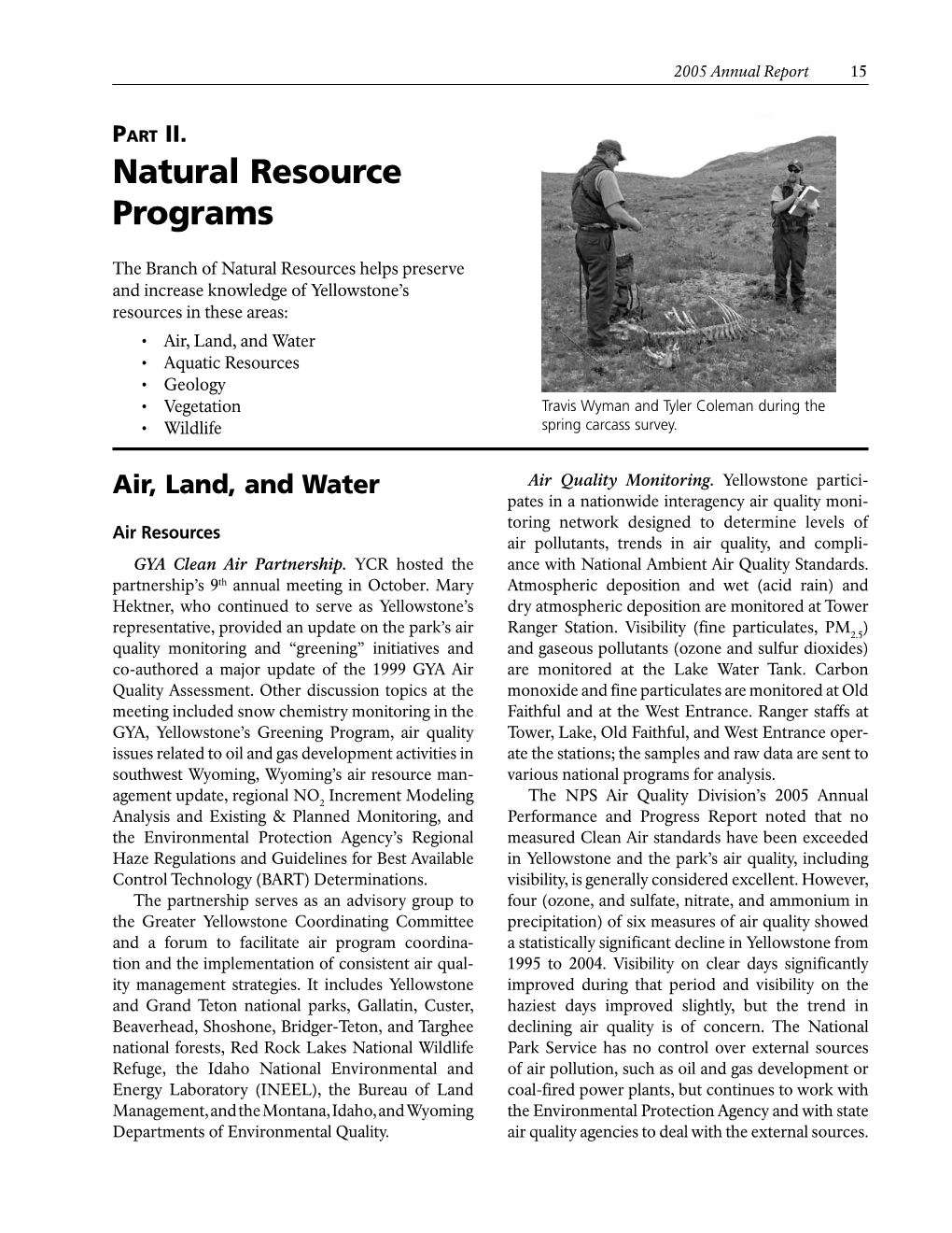 Natural Resource Programs