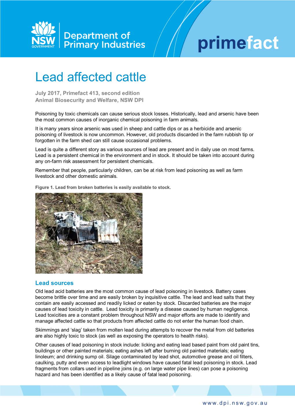 Primefact 413 “Lead Affected Cattle