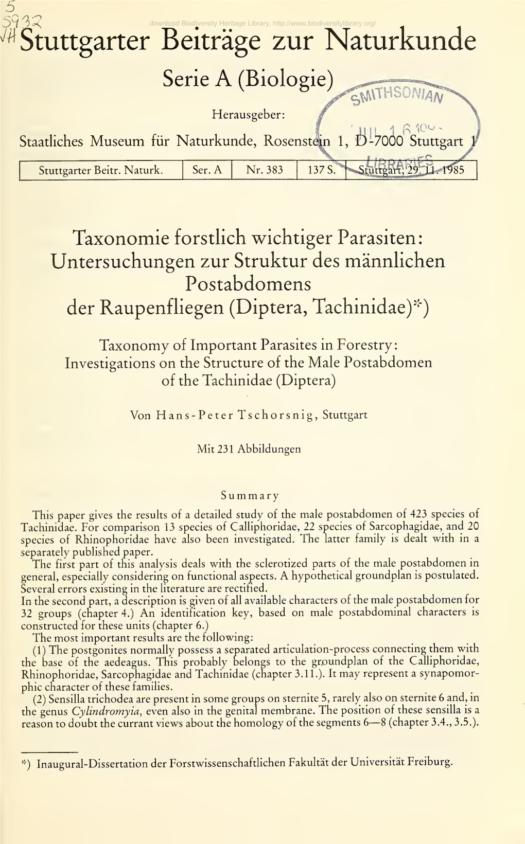 Stuttgarter Beiträge Zur Naturkunde