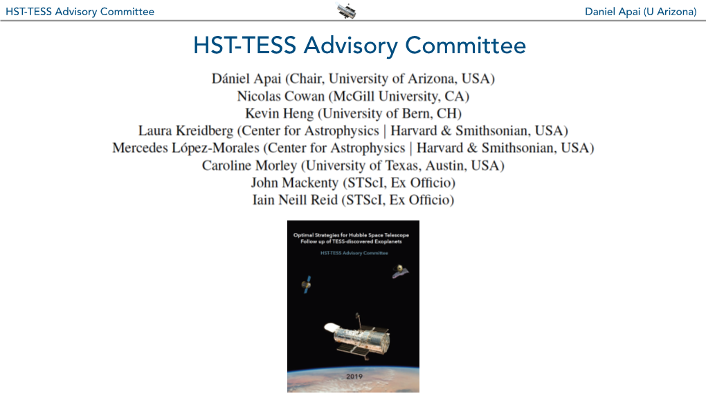 HST-TESS Advisory Committee Update