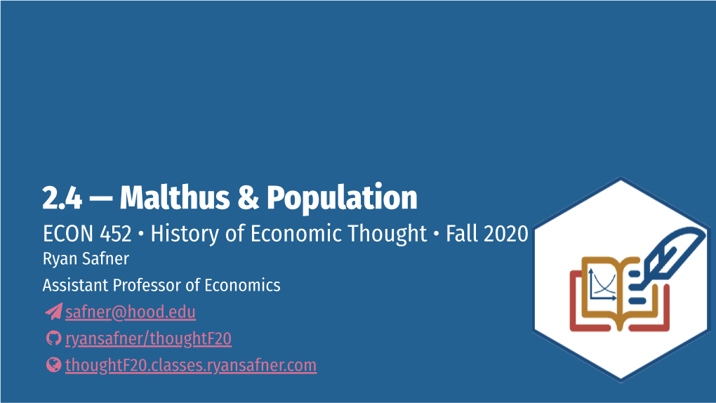 2.4 — Malthus & Population