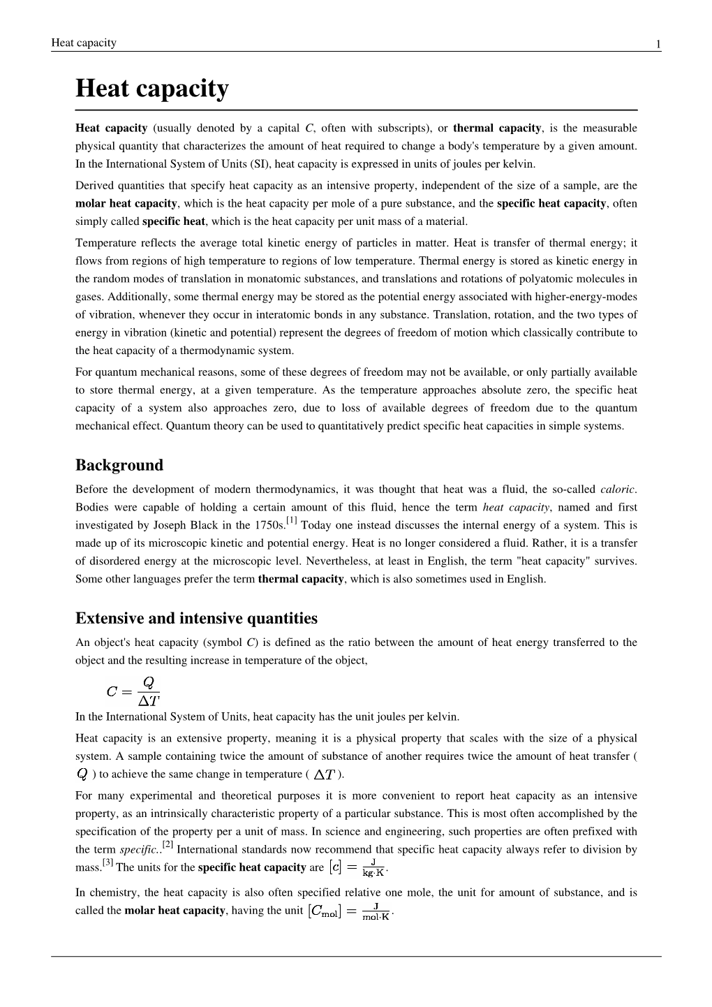 Heat Capacity 1 Heat Capacity