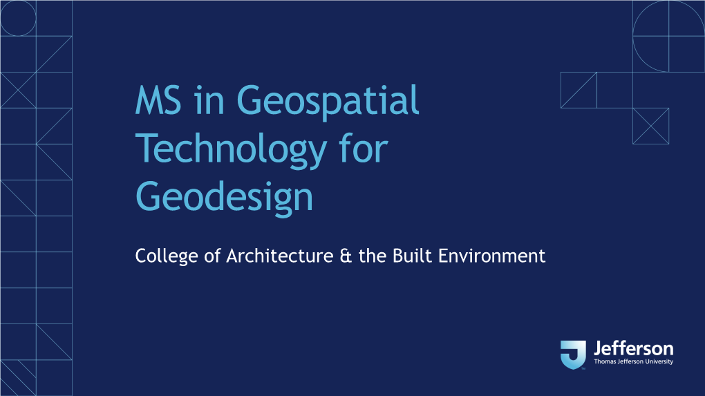 MS in Geospatial Technology for Geodesign