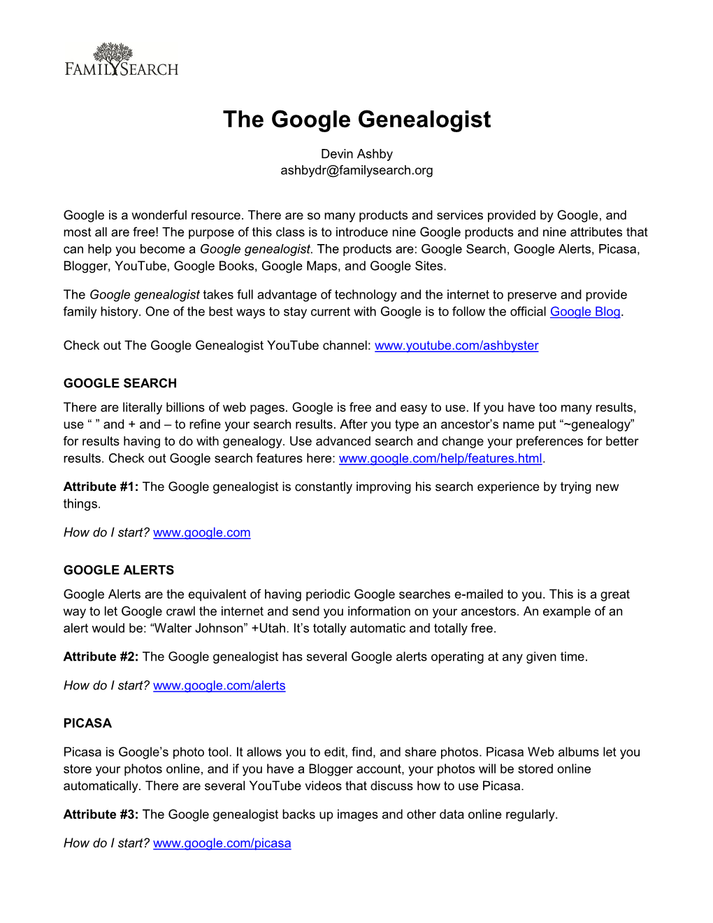 The Google Genealogist