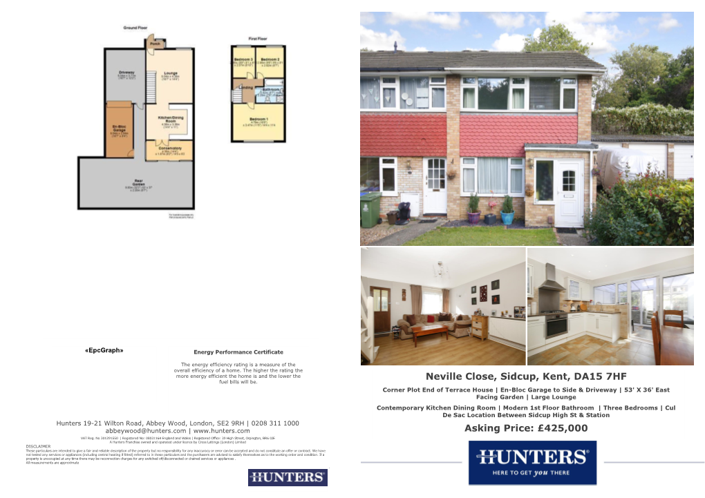 Neville Close, Sidcup, Kent, DA15 7HF Asking Price