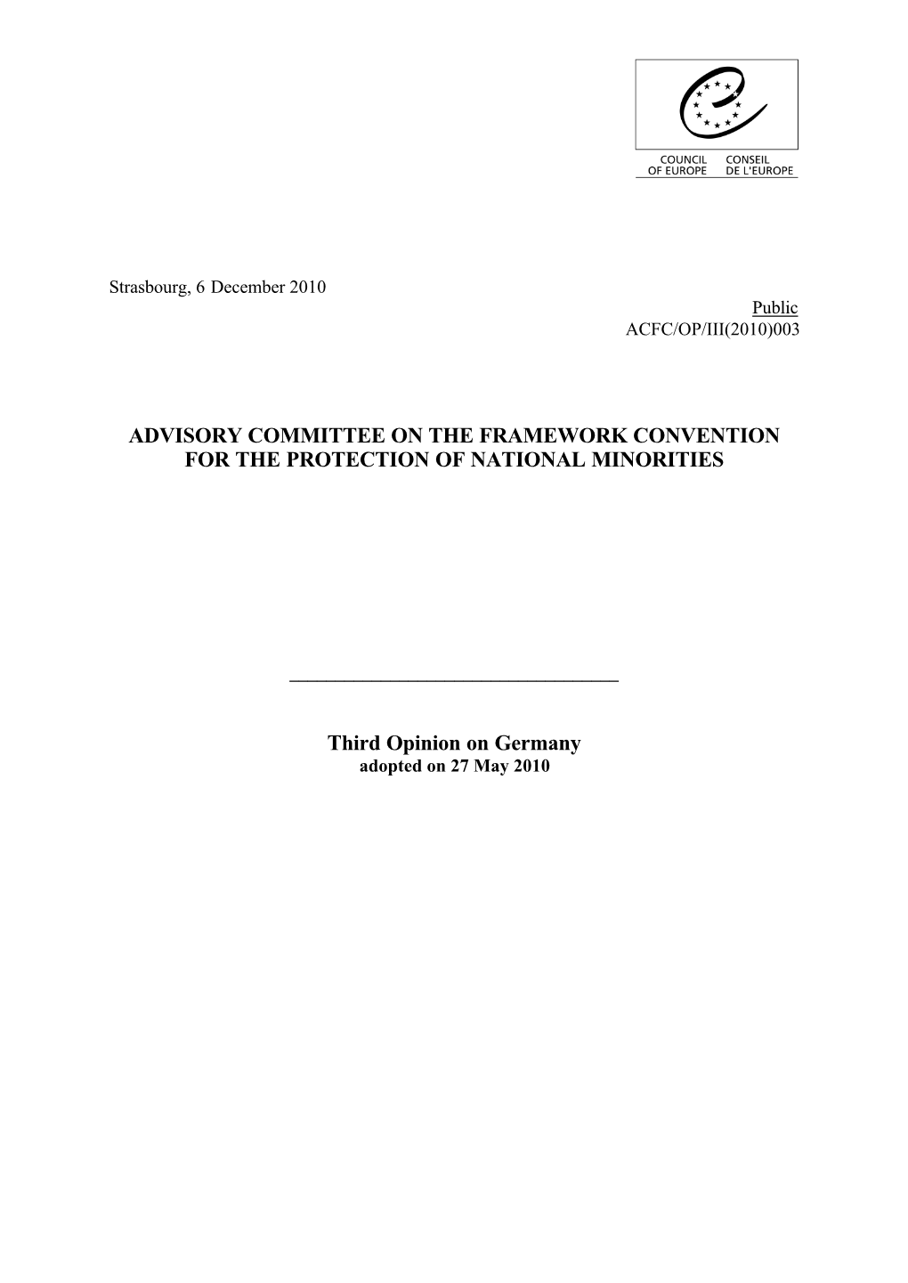 Advisory Committee on the Framework Convention for the Protection of National Minorities