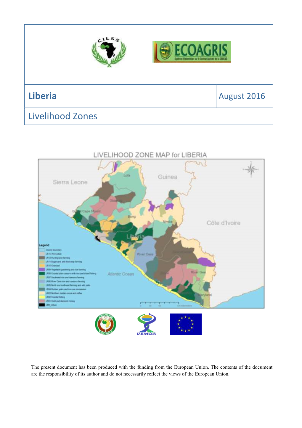Liberia August 2016 Livelihood Zones