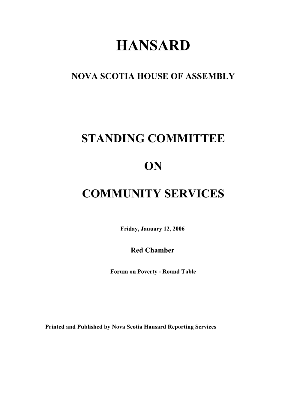 Committee on Community Services