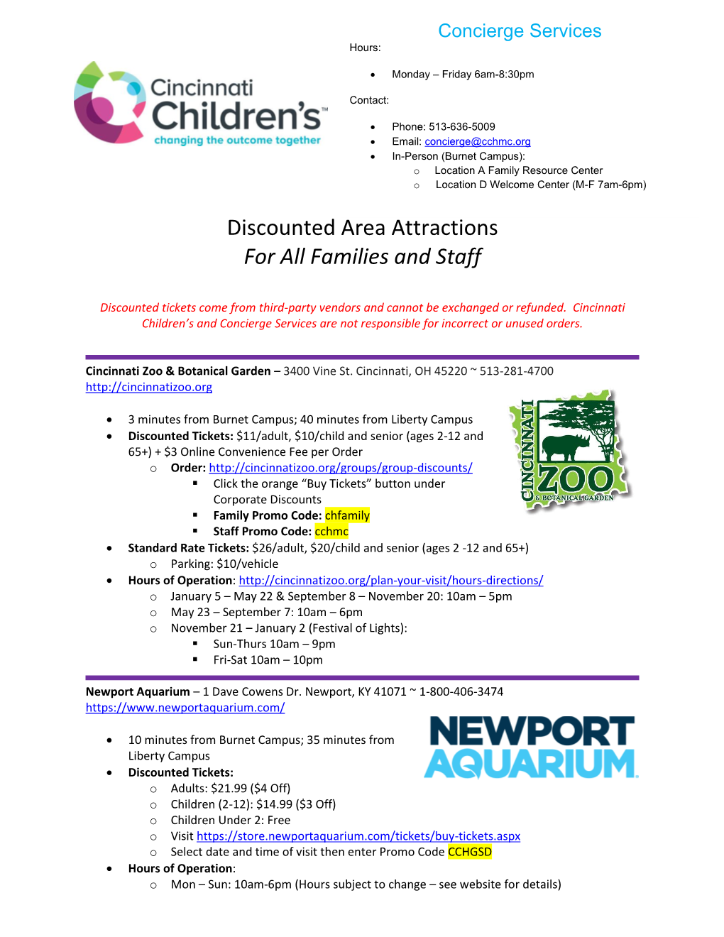 Discounted Attractions for All Families and Staff.Pdf