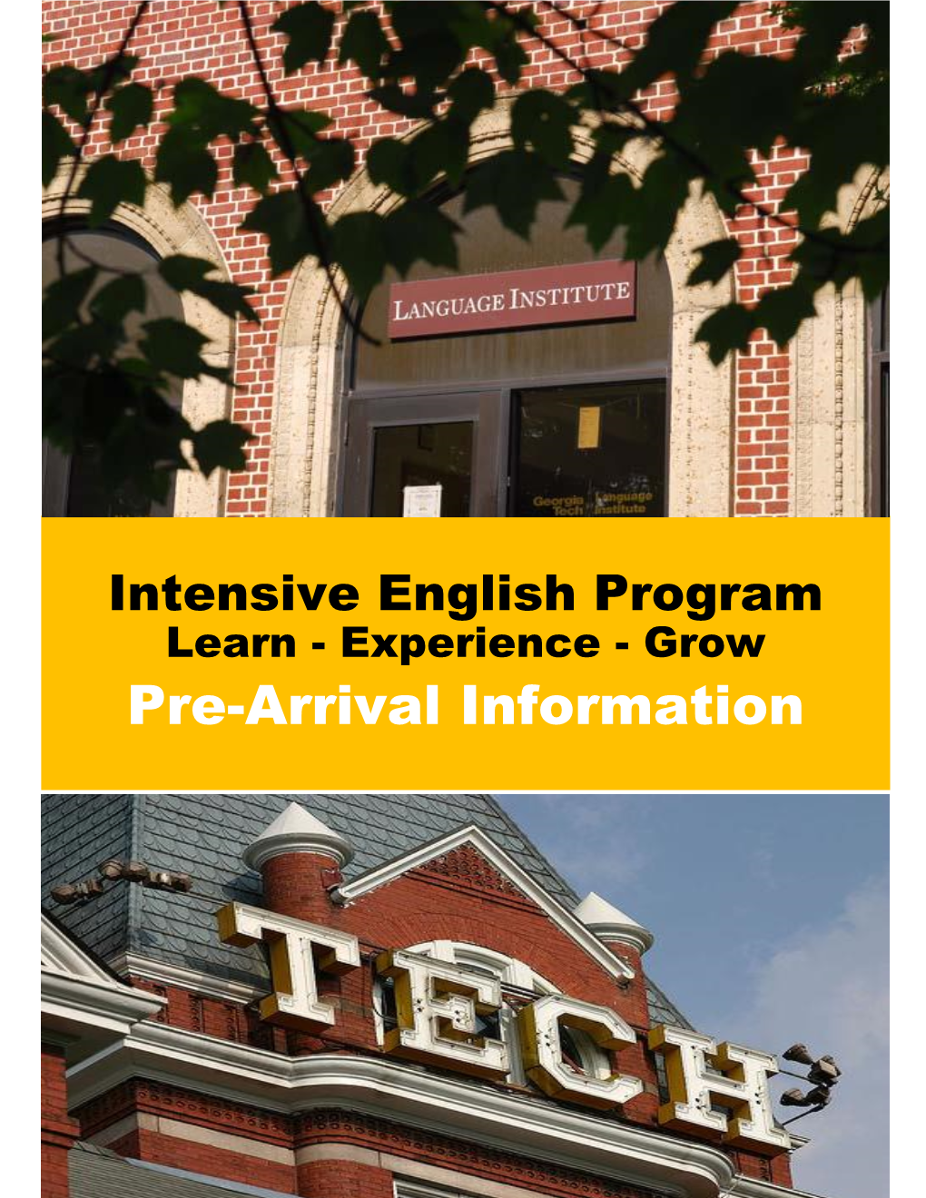 Language Institute Pre-Arrival Information