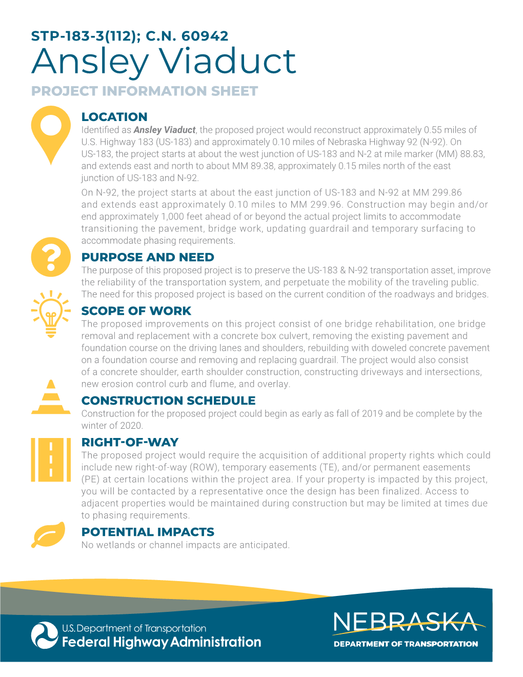 Ansley Viaduct PROJECT INFORMATION SHEET