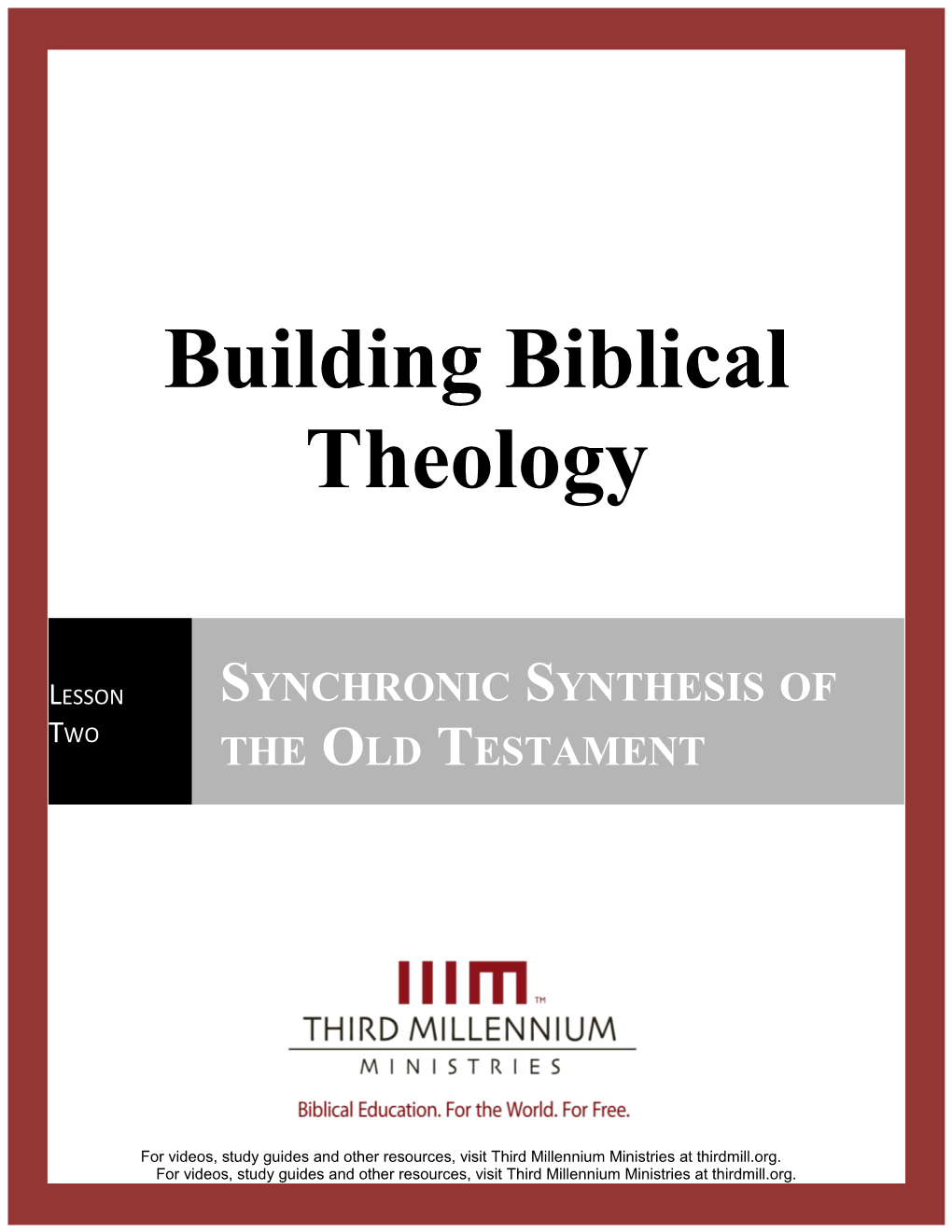 Building Biblical Theology, Lesson 2