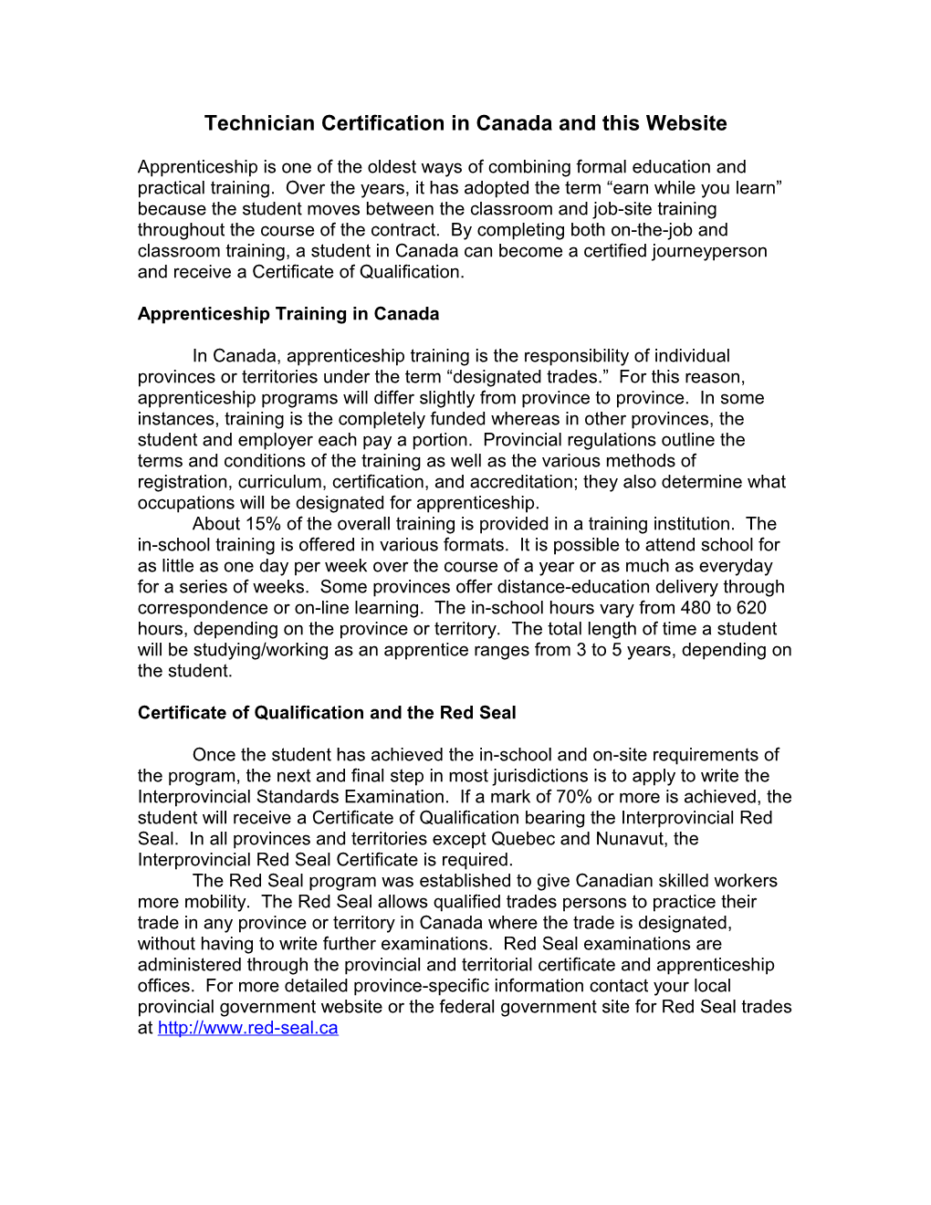 Technician Certification In Canada