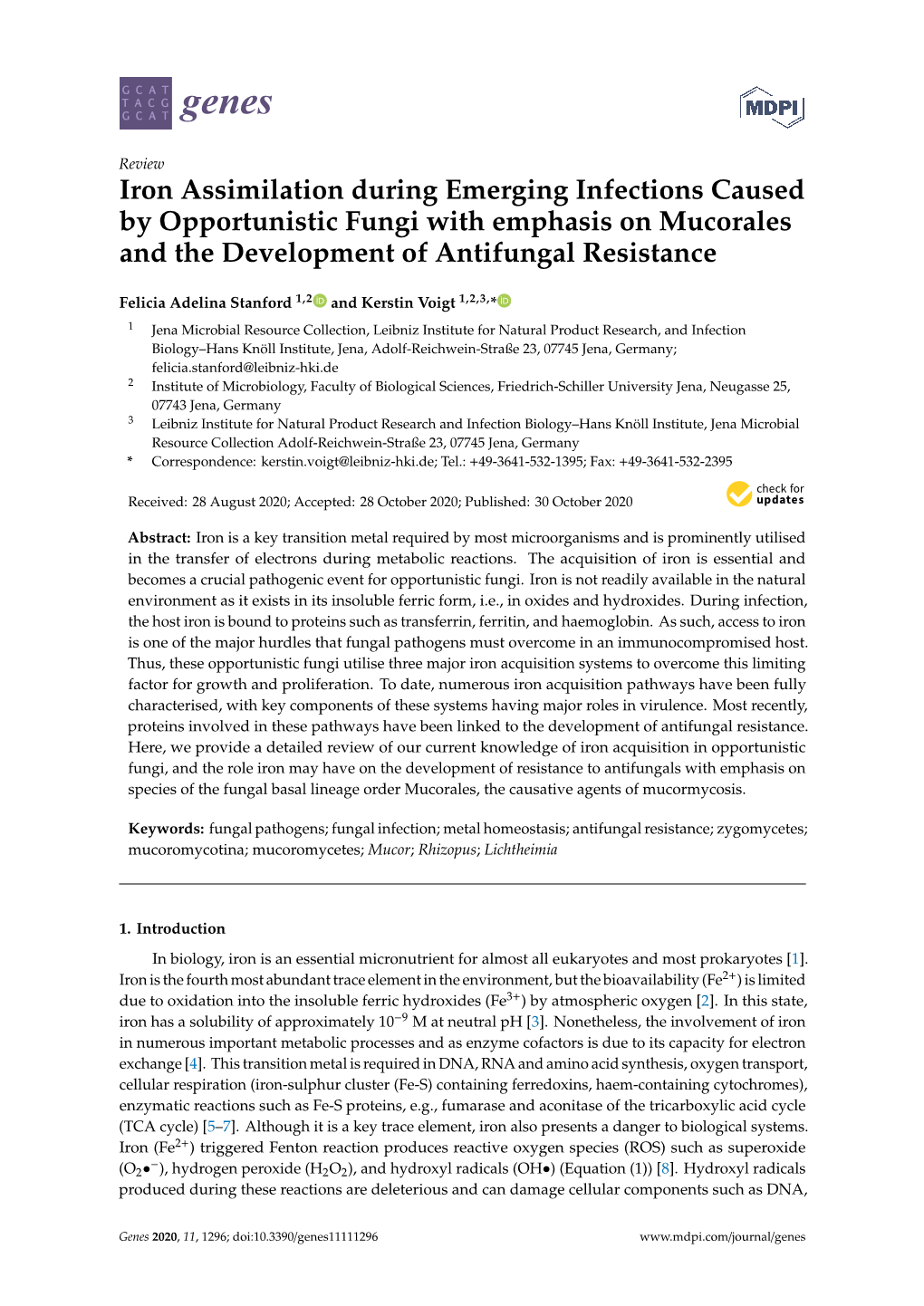 Iron Assimilation During Emerging Infections Caused by Opportunistic Fungi with Emphasis on Mucorales and the Development of Antifungal Resistance