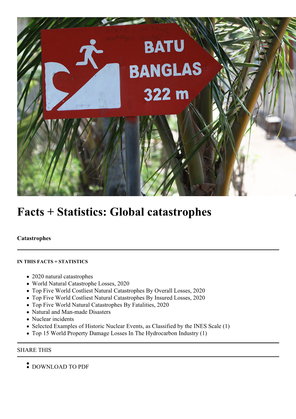 Facts + Statistics: Global Catastrophes