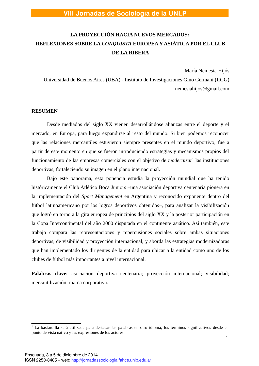 VIII Jornadas De Sociología De La UNLP