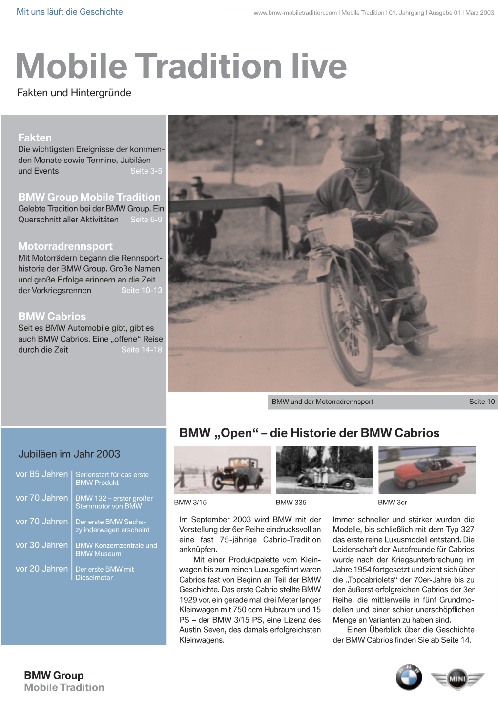 Newsletter Ausgabe 1 / 2003