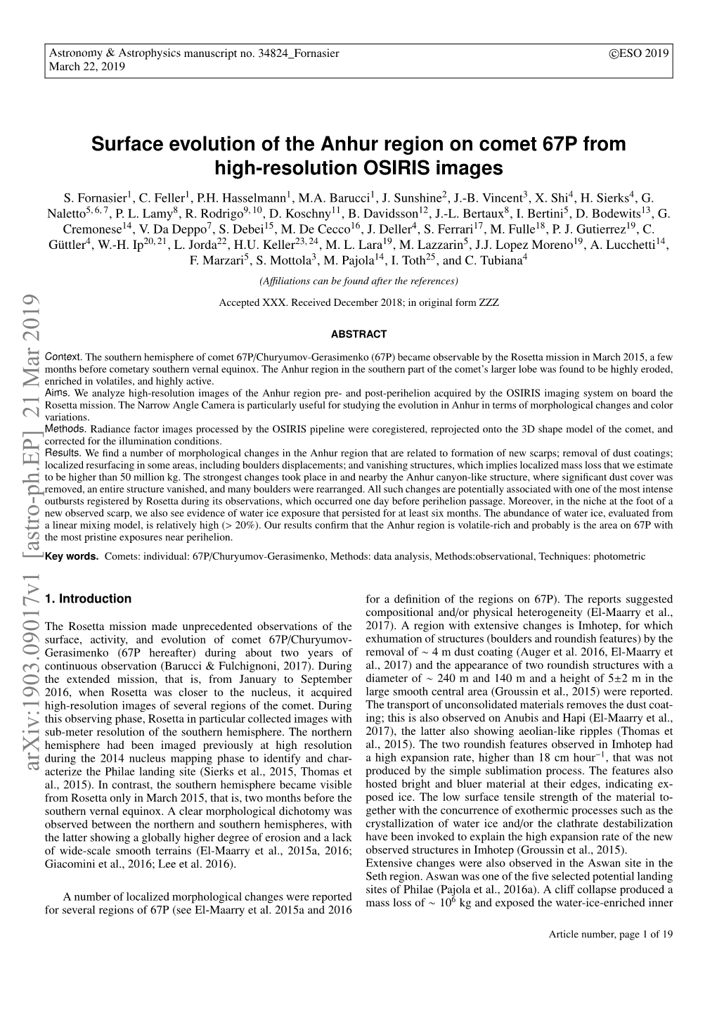 Surface Evolution of the Anhur Region on Comet 67P from High-Resolution OSIRIS Images S