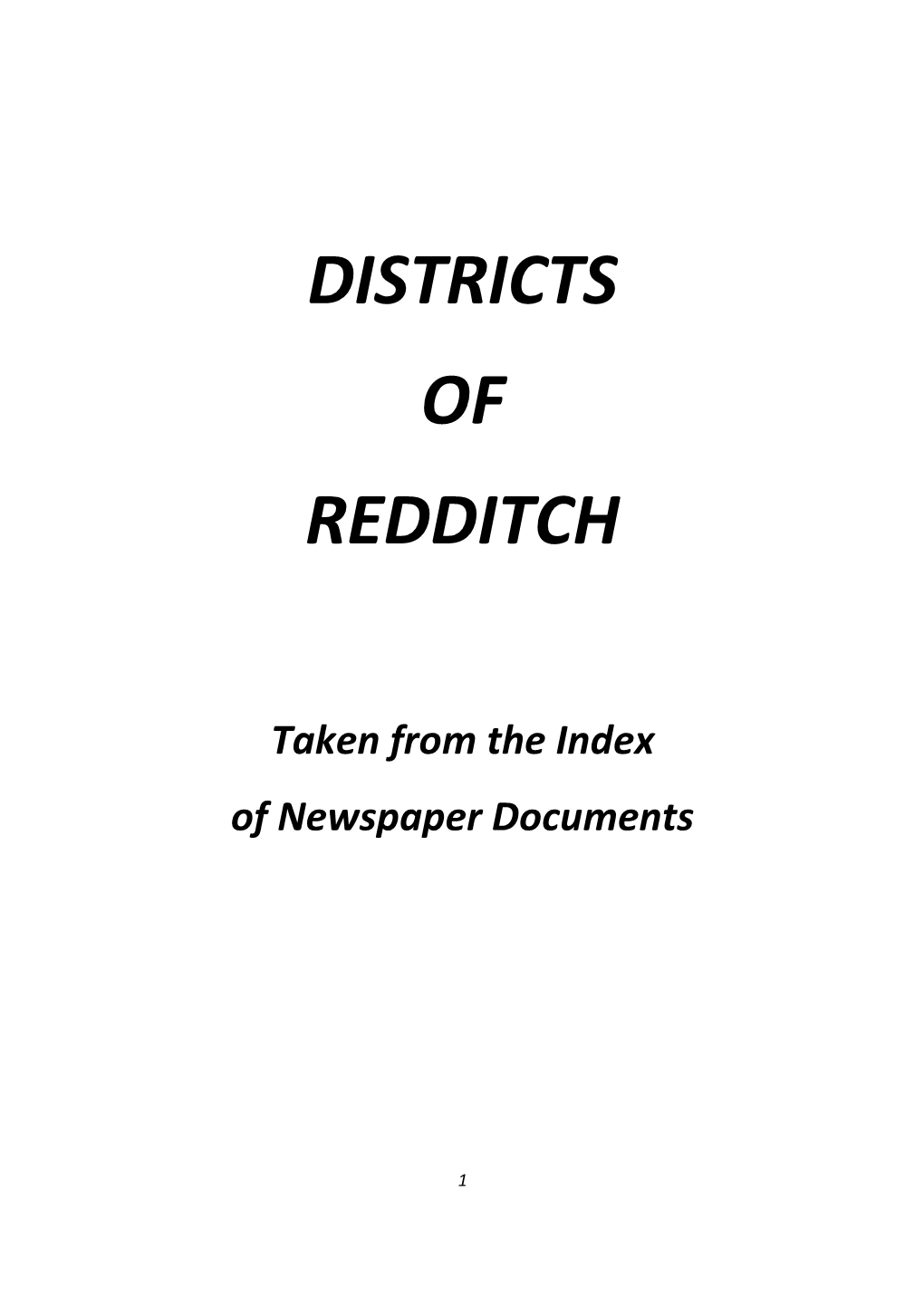 Districts of Redditch