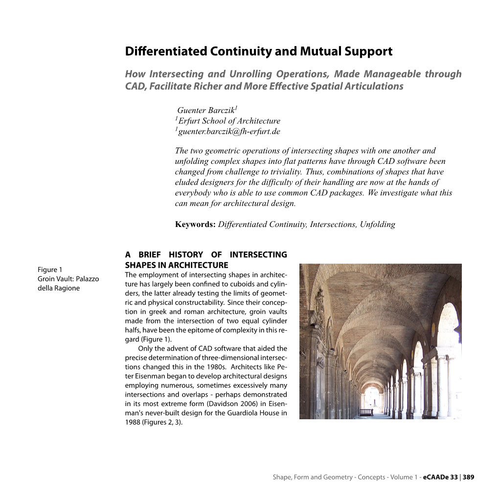Differentiated Continuity and Mutual Support
