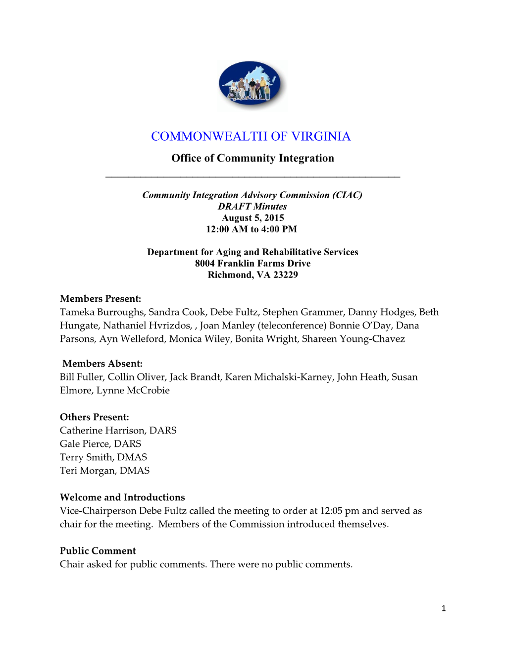 Community Integration Advisory Commission (CIAC)