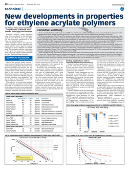 New Developments in Properties for Ethylene Acrylate Polymers