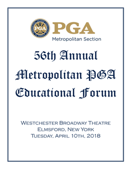 56Th Annual Metropolitan PGA Educational Forum