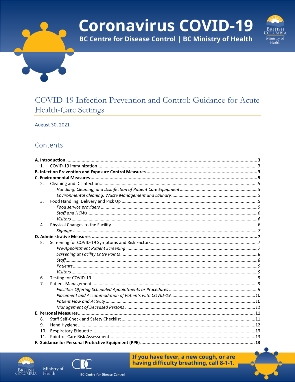 Infection Prevention And Control: Guidance For Acute Health-Care ...