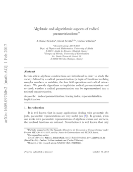 Algebraic and Algorithmic Aspects of Radical Parametrizations$