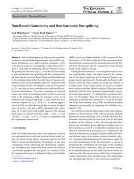 Non-Bessel–Gaussianity and Flow Harmonic Fine-Splitting