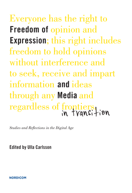 Freedom of Expression and Media in Transition