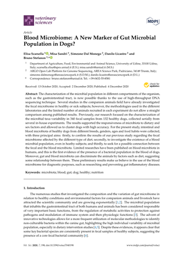 Blood Microbiome: a New Marker of Gut Microbial Population in Dogs?