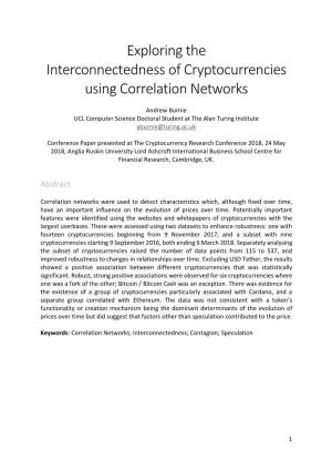 Exploring the Interconnectedness of Cryptocurrencies Using Correlation Networks