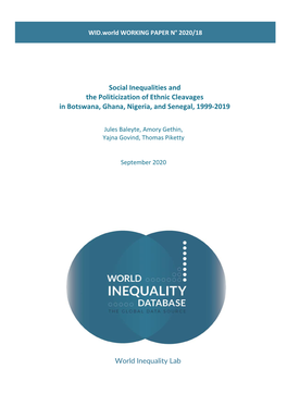 Social Inequalities and the Politicization of Ethnic Cleavages in Botswana, Ghana, Nigeria, and Senegal, 1999-2019