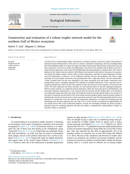 Construction and Evaluation of a Robust Trophic Network Model for the Northern Gulf of Mexico Ecosystem T ⁎ Robert T