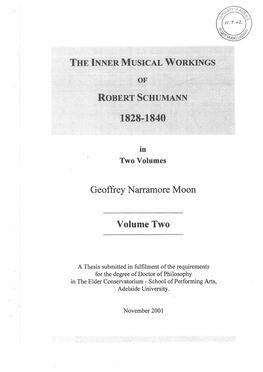 The Inner Musical Workings of Robert Schumann, 1828-1840