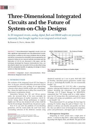 Three-Dimensional Integrated Circuits and the Future of System-On-Chip
