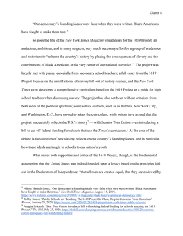 “Our Democracy's Founding Ideals Were False When They Were Written. Black Americans Have Fought to Make Them True.” So