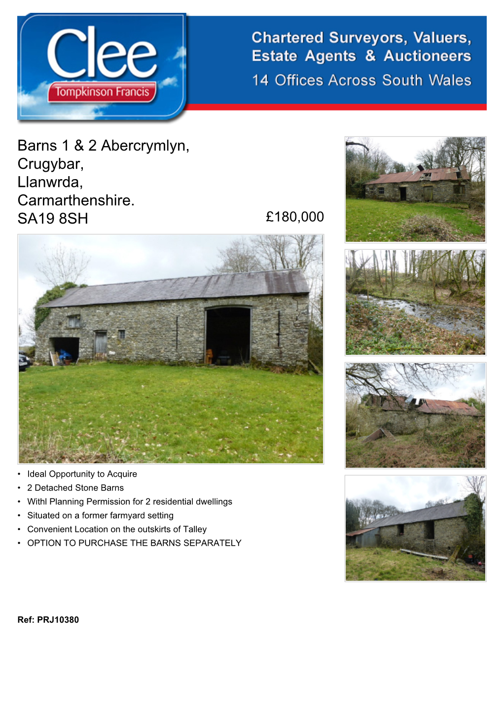 Barns 1 & 2 Abercrymlyn, Crugybar, Llanwrda, Carmarthenshire. SA19