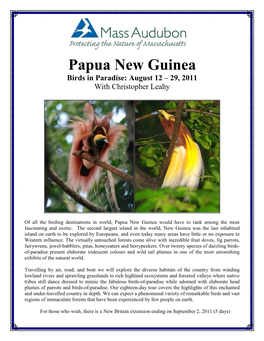 Itinerary: Papua New Guinea