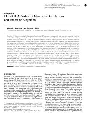 Modafinil: a Review of Neurochemical Actions and Effects on Cognition