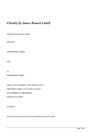 Chivalry by James Branch Cabell&lt;/H1&gt;