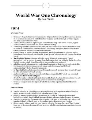 World War One Chronology by Don Hanlin