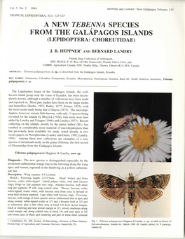 A New Tebenna Species from the Galapagos Islands (Lepidoptera: Choreutidae)