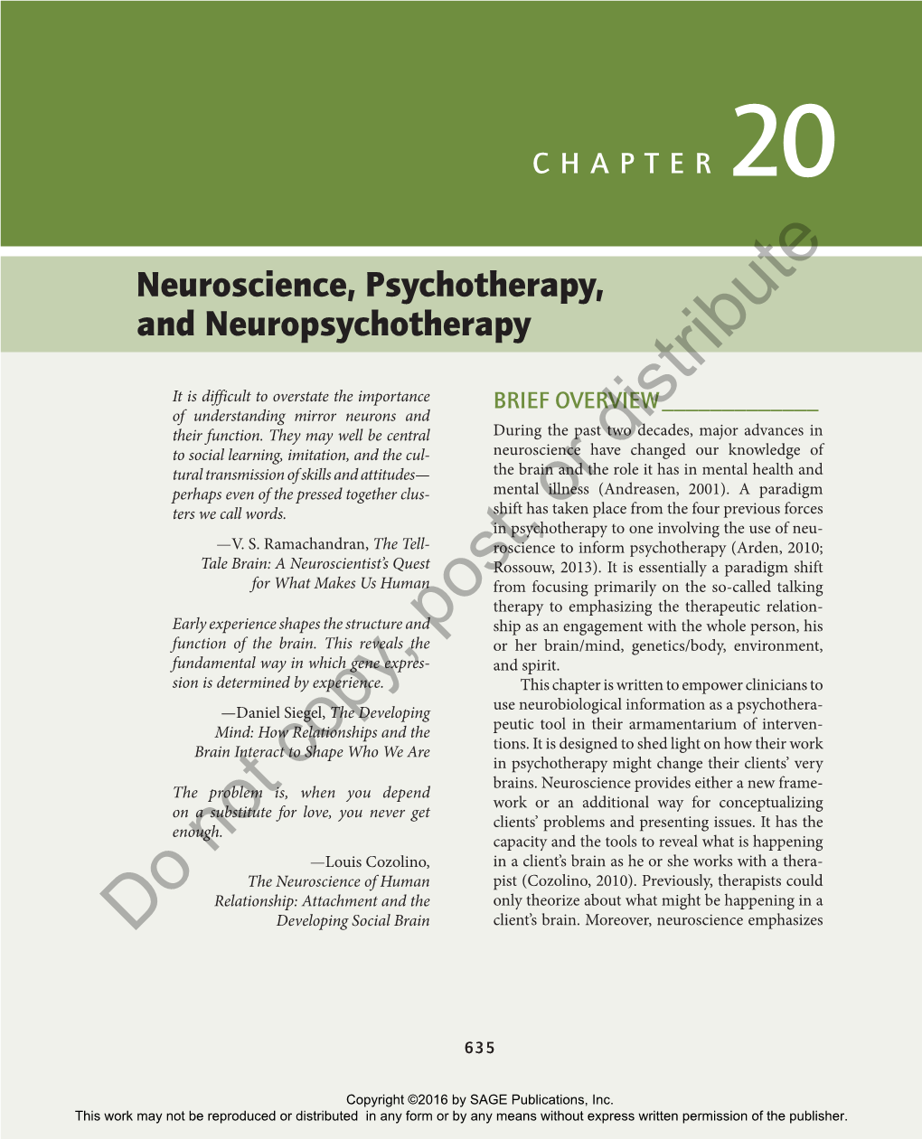 Neuroscience, Psychotherapy, and Neuropsychotherapy