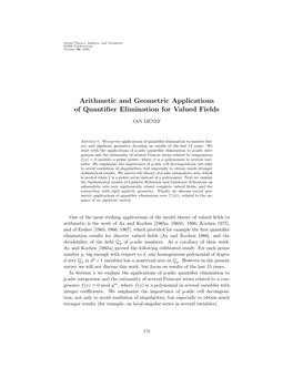 Arithmetic and Geometric Applications of Quantifier Elimination for Valued Fields