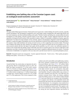 Establishing New Bathing Sites at the Curonian Lagoon Coast: an Ecological-Social-Economic Assessment