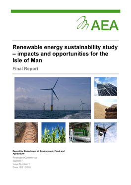 Renewable Energy Sustainability Study – Impacts and Opportunities for the Isle of Man Final Report